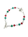 Christmas Angel Bracelet made from Green and red Crystal Beads features an angel pearl beads a perfect collection or a gift to your sister family friends for christmas any occasion or celebrations