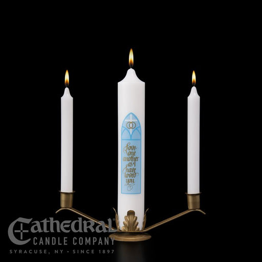 Abiding Love Holy Matrimony Candle Ensemble (Stand, Center, and Two Side Candles)