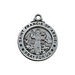 Antique Pewter St. Francis of Assisi Medal w/ 20" Rhodium Plated Chain