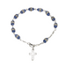 Sterling Silver Rosary Bracelet with 6mm Blue Swarovski Austrian Crystal 