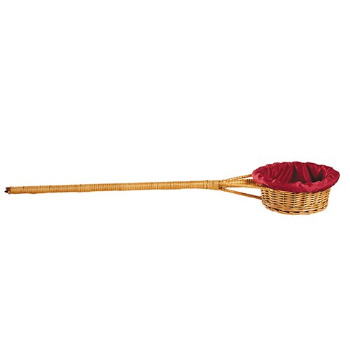 Round Woven Reed Receiving Basket with Handle