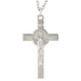Silver St. Benedict Crucifix Cross Necklace