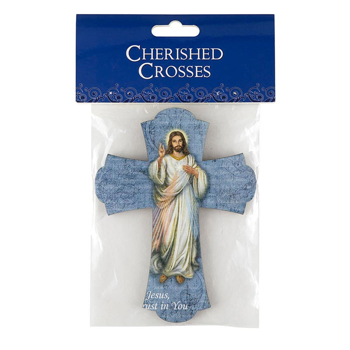 6" H Divine Mercy Wall Cross - 6 Pieces Per Package