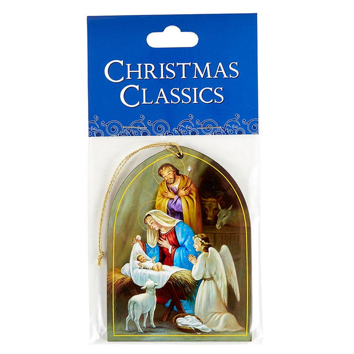 Adorno navideño arqueado con ángel de la Natividad, 6 piezas por paquete