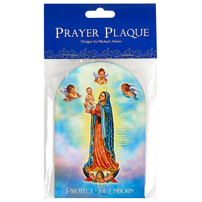Placa Pro Life de Nuestra Señora de Guadalupe - 6 piezas por paquete 