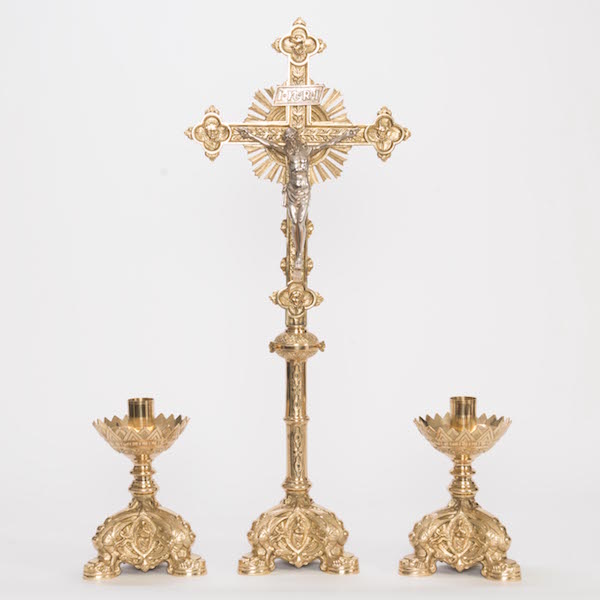 Baroque Style Solid Brass Altar Candlestick