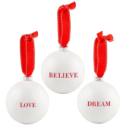Believe/Love/Dream Ornament Set