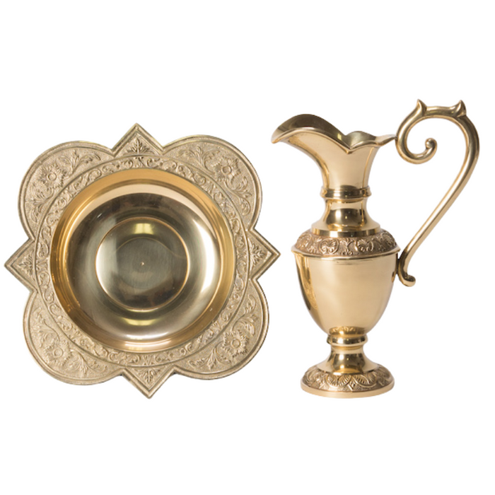 Bishop Ewer and Basin Lavabo Set - Solid Brass