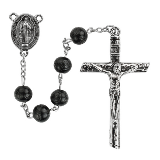 Black Carved St. Benedict Rosary Rosary Accessory Catholic Gifts Catholic Presents Gifts for all occasion 