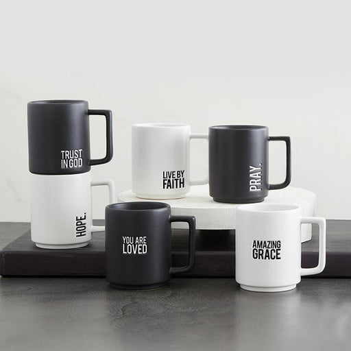 Black Matte Café Mug - Trust in God