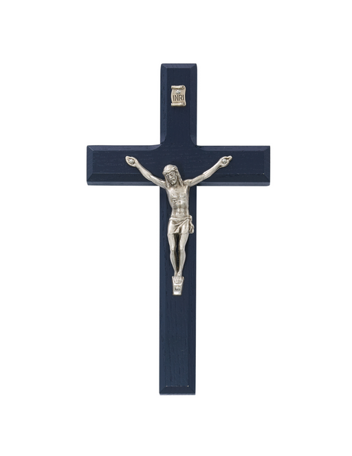 Blue Crucifix with Silver Corpus Cross Decor Housewarming Present Housewarming gifts