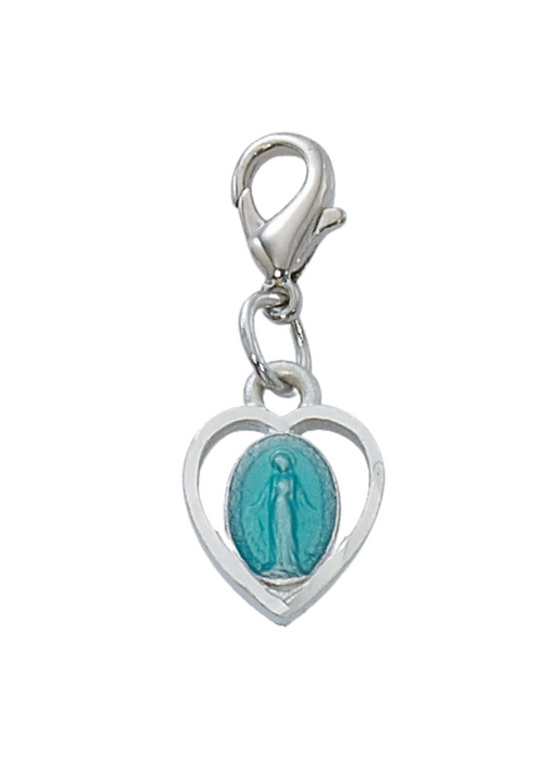 Blue Enameled Miraculous Medal Clip Charm our lady of miraculous medal power of the miraculous medal miraculous medal protection 