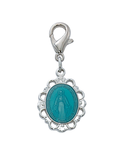 Blue Filigree Miraculous Medal Clip Charm our lady of miraculous medal power of the miraculous medal miraculous medal protection 