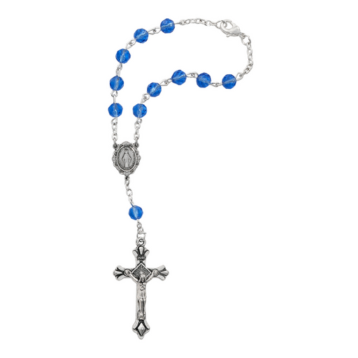 Blue Miraculous Medal Auto Rosary Rosary Catholic Gifts Catholic Presents Rosary Gifts