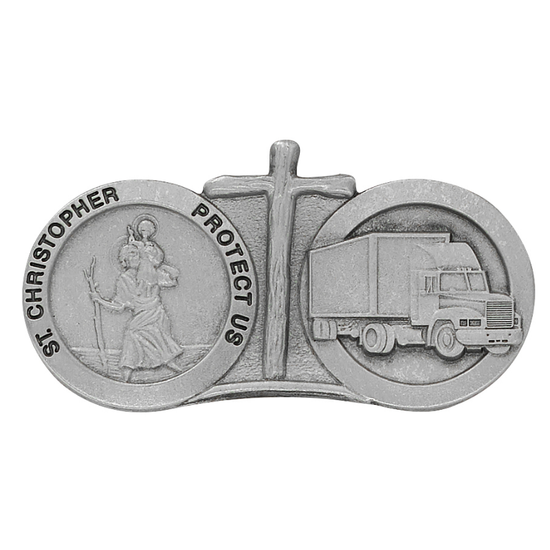 St. Christopher 18 Wheeler Visor Clip Catholic Gifts Catholic Presents Gifts for all occasion