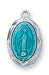 Blue Sterling Silver Miraculous Medal w/ 16" Rhodium Plated Chain our lady of miraculous medal power of the miraculous medal miraculous medal protection 