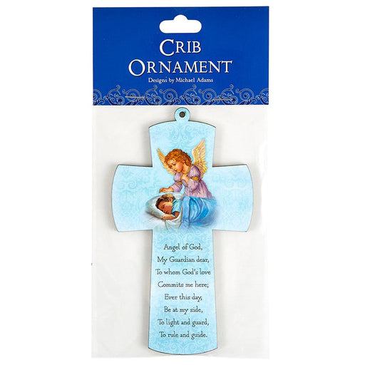 Boy Guardian Angel Cross With Angel Of God Prayer - 6 Pieces Per Package