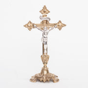 Brass Altar Crucifix with Silver Plated Corpus