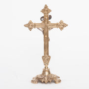 Brass Altar Crucifix with Silver Plated Corpus