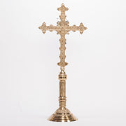 Brass Altar Crucifix with Silver Plated Corpus Altar Cross with Silver Corpus.