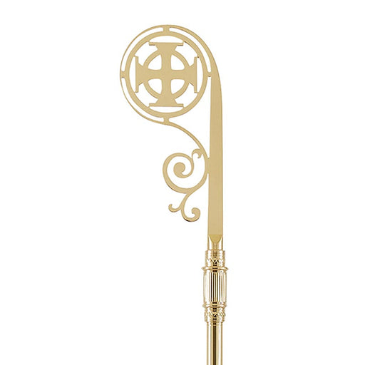 72"L Brass Cross Crozier with Case