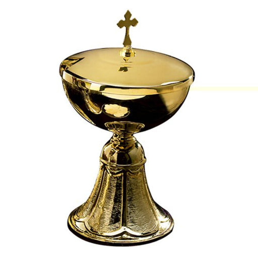 Brass Gold Plated Ciborium with Cross Cover