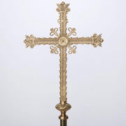 Brass Processional Crucifix Processional cross- no rays silver plated corpus