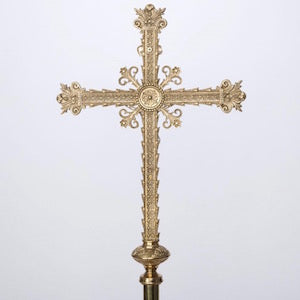 Brass Processional Crucifix Processional cross- no rays silver plated corpus
