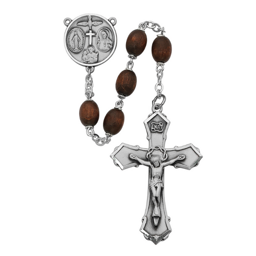 Brown Wood Beads Four Way Medal Rosary Rosary Accessory Catholic Gifts Catholic Presents Gifts for all occasion 