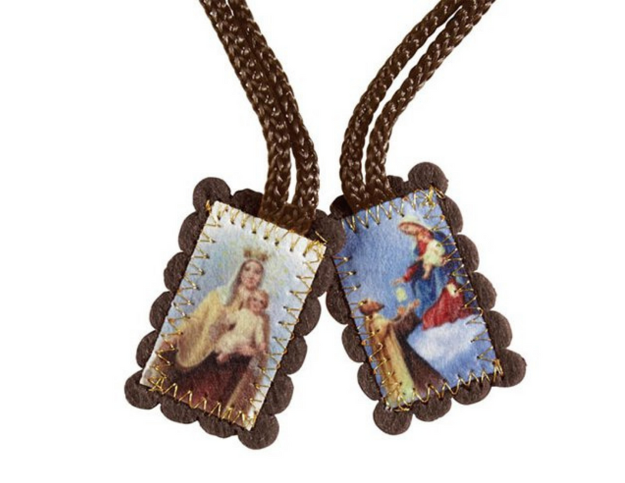 1.5"H Small Brown Wool Scapular