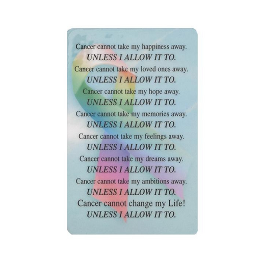 Cancer Inspirational Prayer Card - 25 Pieces Per Package