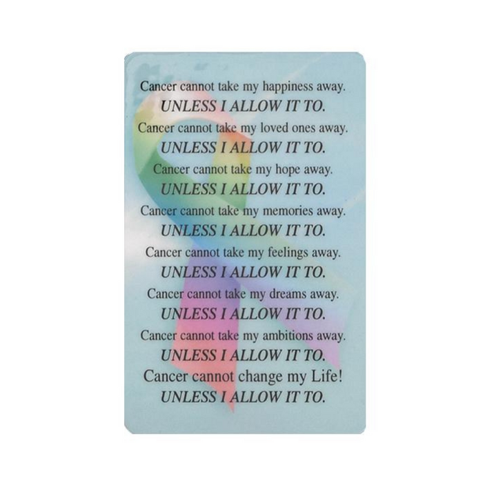 Cancer Inspirational Prayer Card - 25 Pieces Per Package