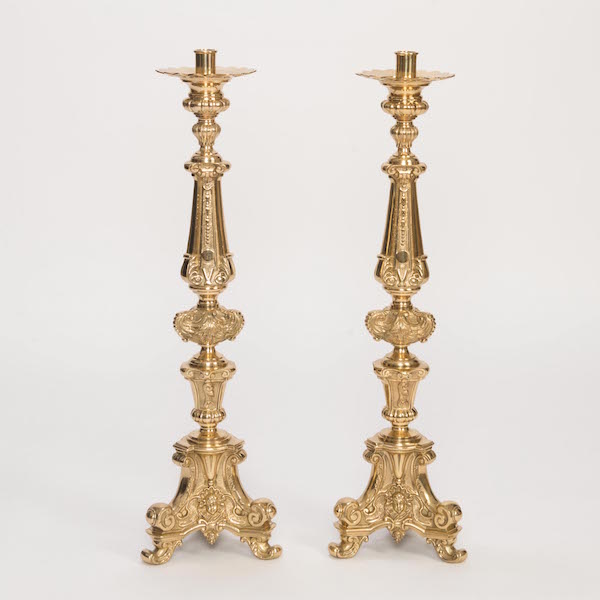 Cathedral Style Solid Brass Church Altar Candlestick