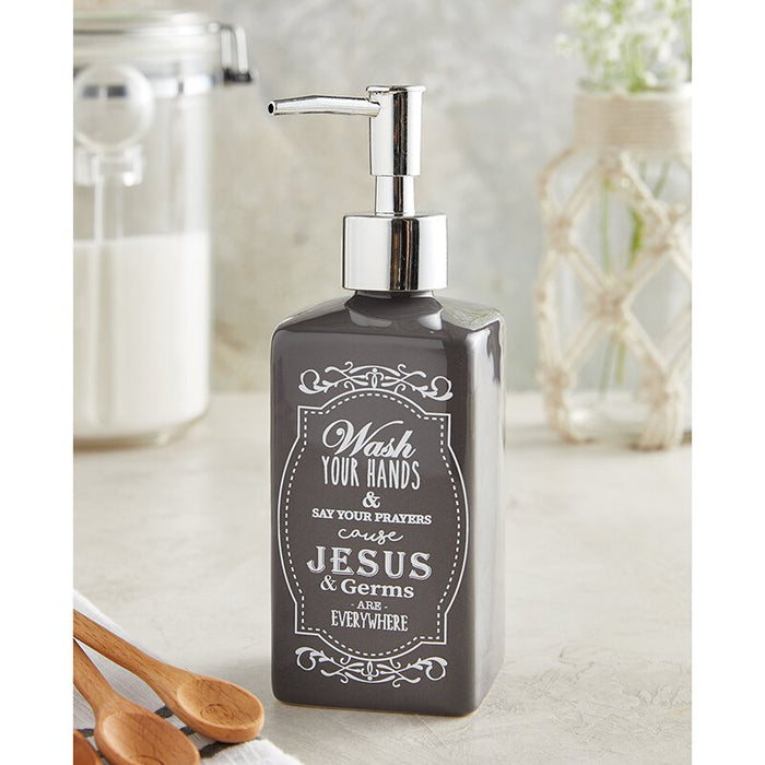 Ceramic Soap Dispenser - Jesus and Germs