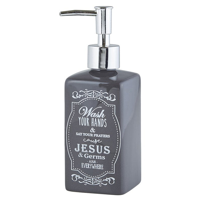 Ceramic Soap Dispenser - Jesus and Germs