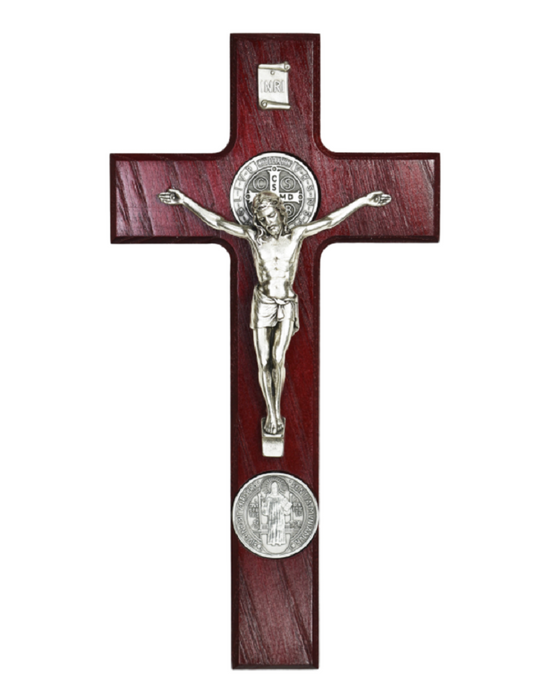 Conjunto de crucifijo de llamada enferma de San Benito teñido de cereza