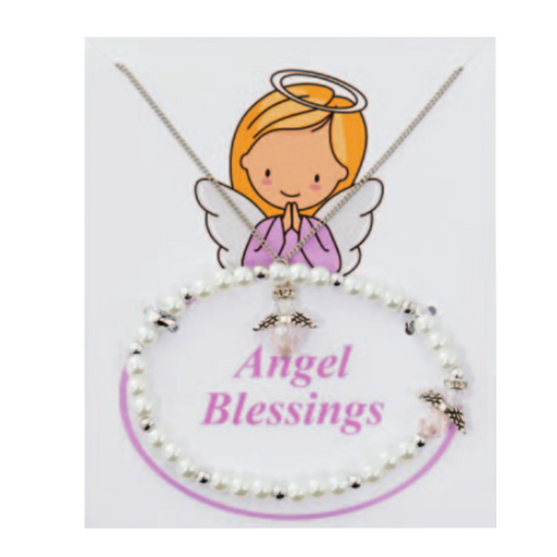 Child's White Pearl Guardian Angel Bracelet - BEST SELLER