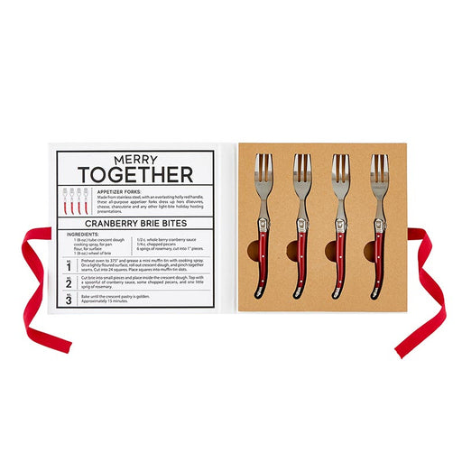 Christmas Charcuterie Forks with Cardboard Book Box