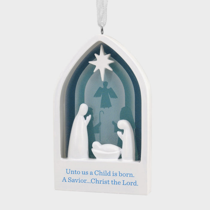 Christmas Nativity Ornament - Unto Us a Child is Born