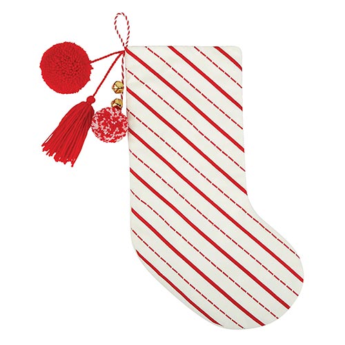 Christmas Stocking - Red+White Forest