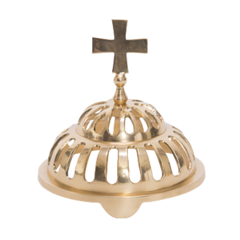 Classic Sanctuary Lamp Solid Brass Smoke Cap Polished Brass and Lacquered Sanctuary Lamp Smoke Cap  Classic Church Sanctuary Lamp Smoke Cap in Solid Brass