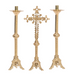 Traditional Solid Brass Crucifix and Candlesticks Altar Set