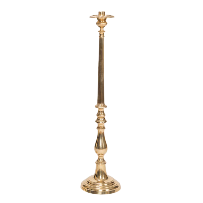 Candelabro de altar tradicional de latón macizo