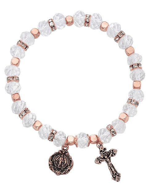 Copper Crystal Beads Miraculous Medal Rosary Bracelet our lady of miraculous medal power of the miraculous medal miraculous medal protection 
