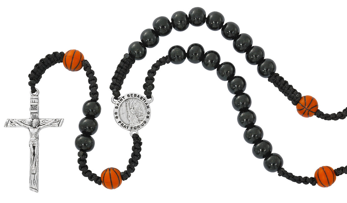 Corded Basketball St. Sebastian Rosary 