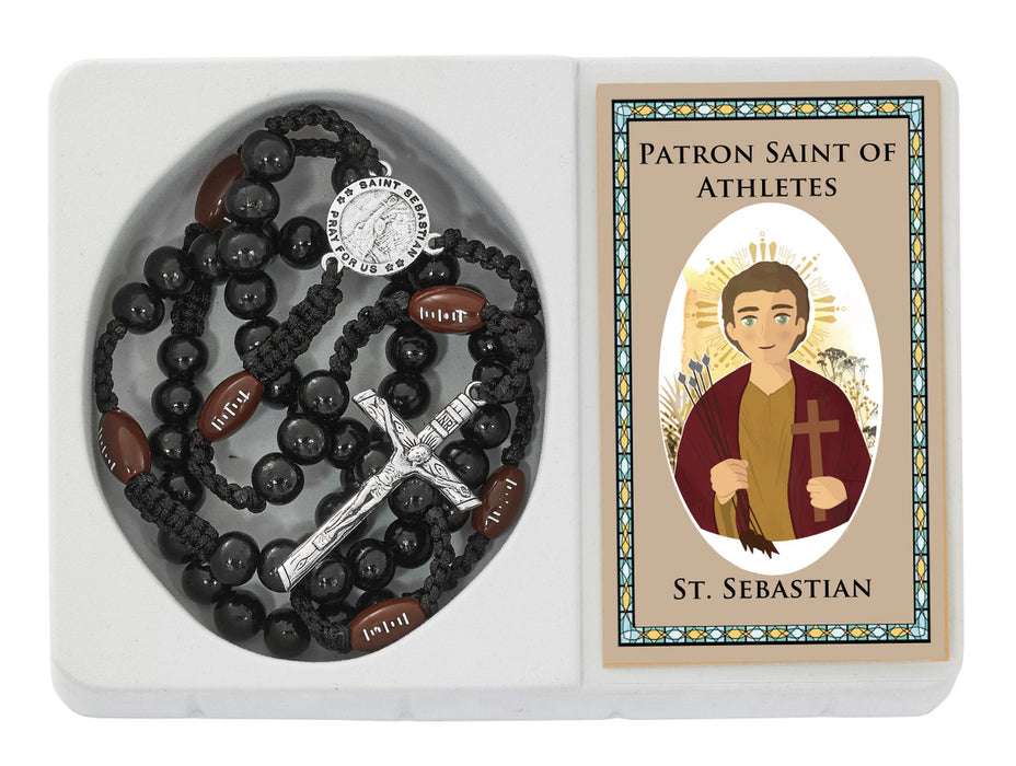 Corded Football St. Sebastian Rosary