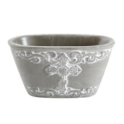 Cross Cement Pot