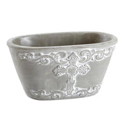 Cross Cement Pot