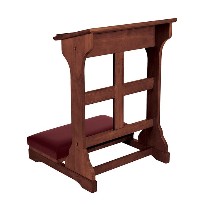 Cross Padded Kneeler - Walnut Stain