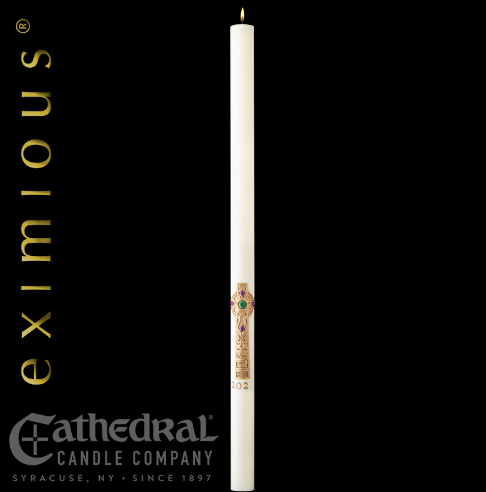 Cross of Erin® Paschal Candle - Cathedral Candle - Beeswax - 17 Sizes